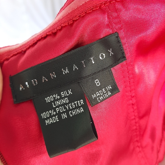 Aidan Mattox Red gown size 8 preowned - Picture 5 of 14